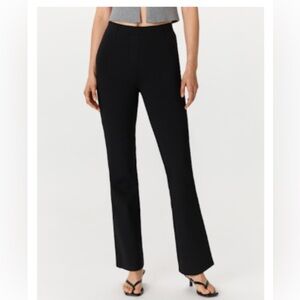 Quince Women's Ultra Stretch Ponte Bootcut Black Pants Petite